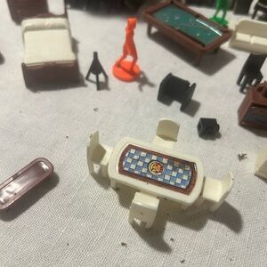 Miniature murder mystery game pieces + some legos